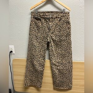 American Eagle Outfitters Animal (leopard) Print Cropped  TJeans - Tan and Black
